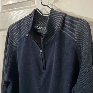 Carbon Cowl Neck Zipper Black Sweater Size XXL